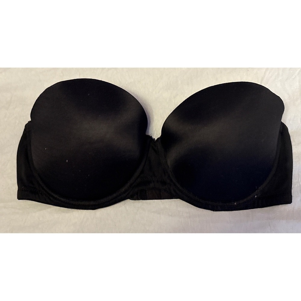 Victoria's Secret PINK Black Strapless‎ Push Up Bra 34D Underwire